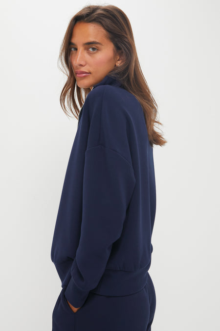 Navy Hawley Half Zip Sweat