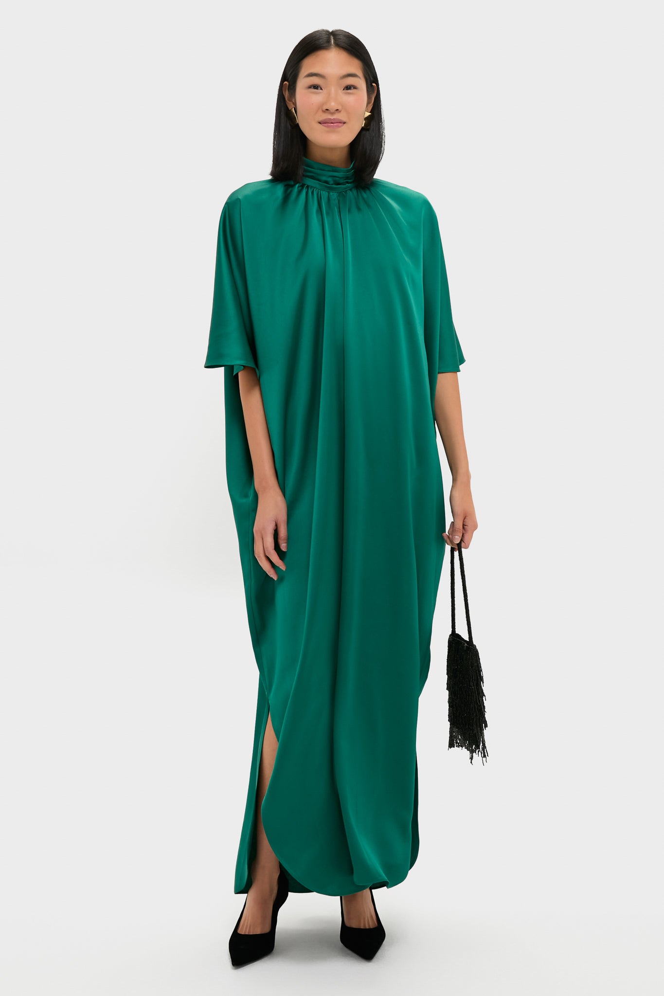 Green Satin Patricia Maxi Dress