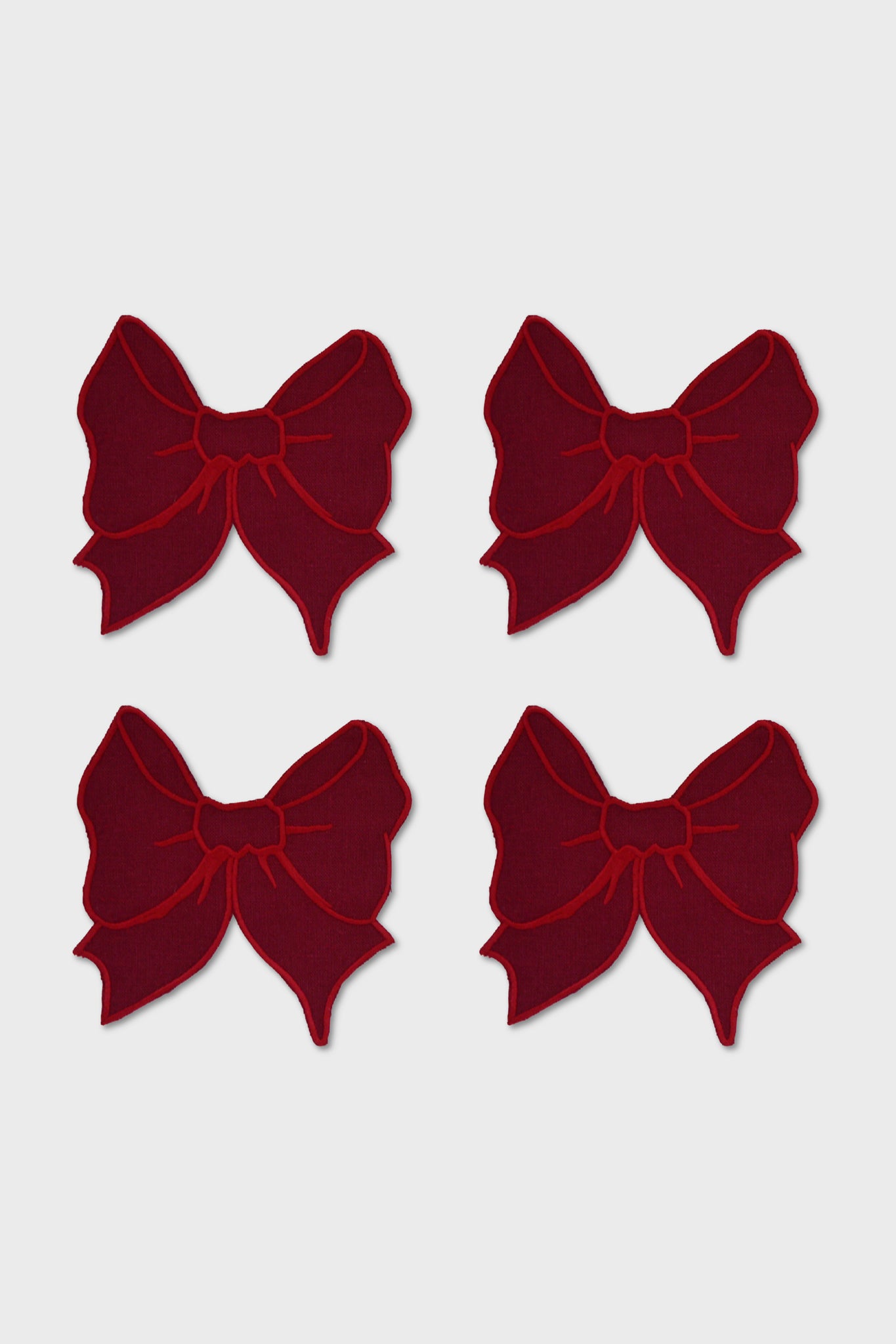 Burgundy Bow Cocktail Napkins