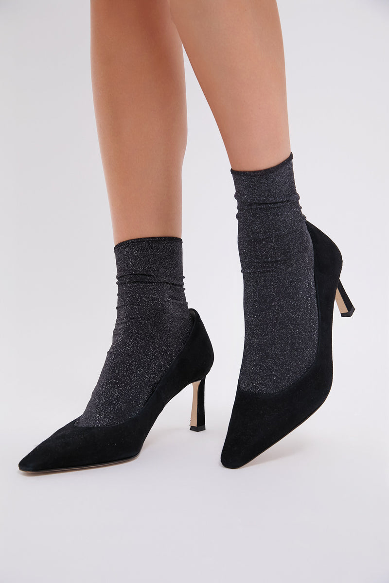 Black Silver Stardust Socks