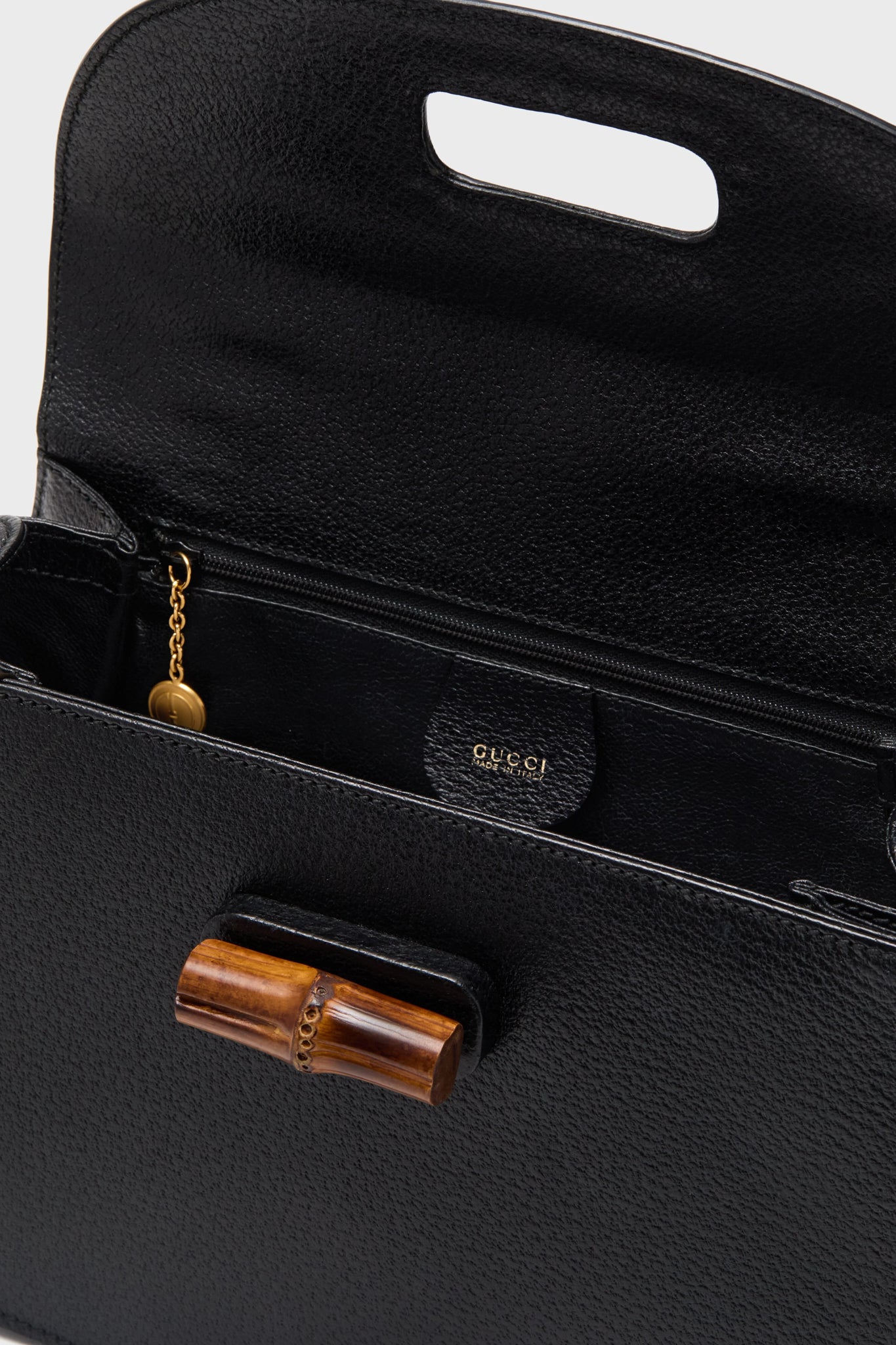 Gucci Black Medium Bamboo Top Handle Bag