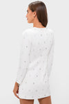 White with Crystal Kenna Long Sleeve Mini Dress