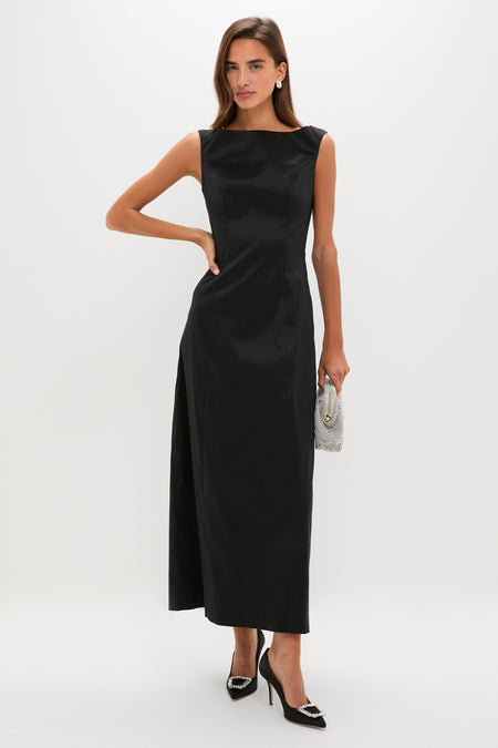 Black Taffeta Caroline Dress