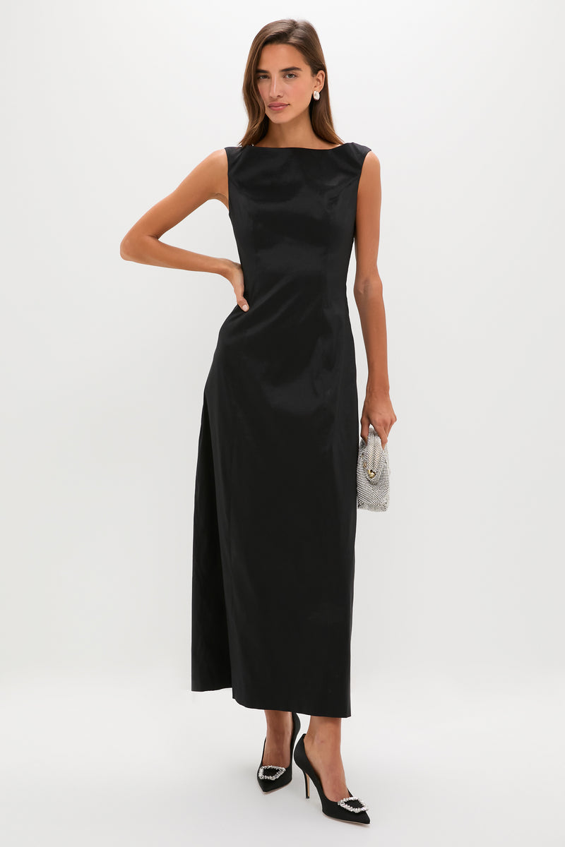 Black Taffeta Caroline Dress