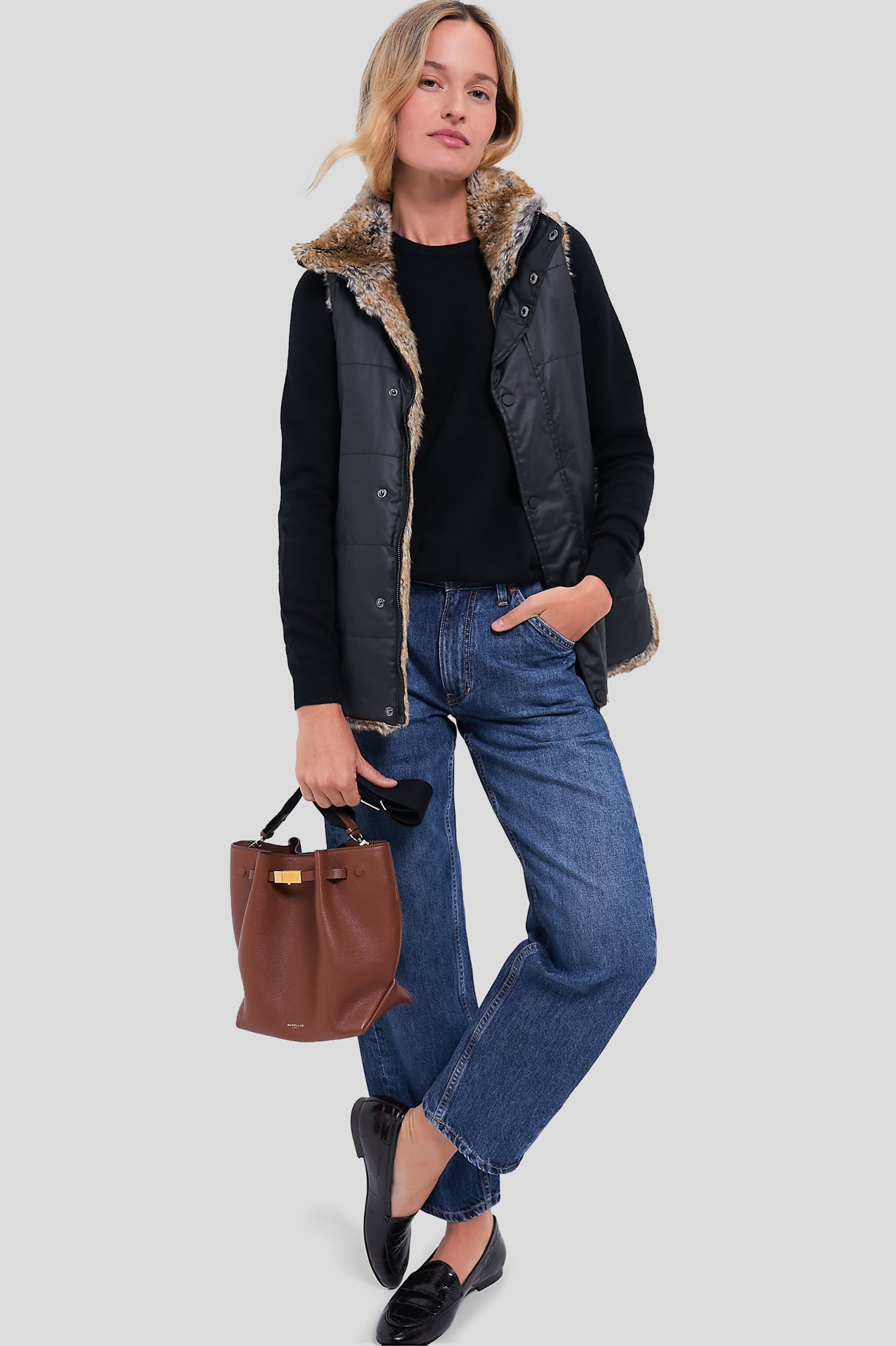 Emilia Wax Fur Reversible Vest