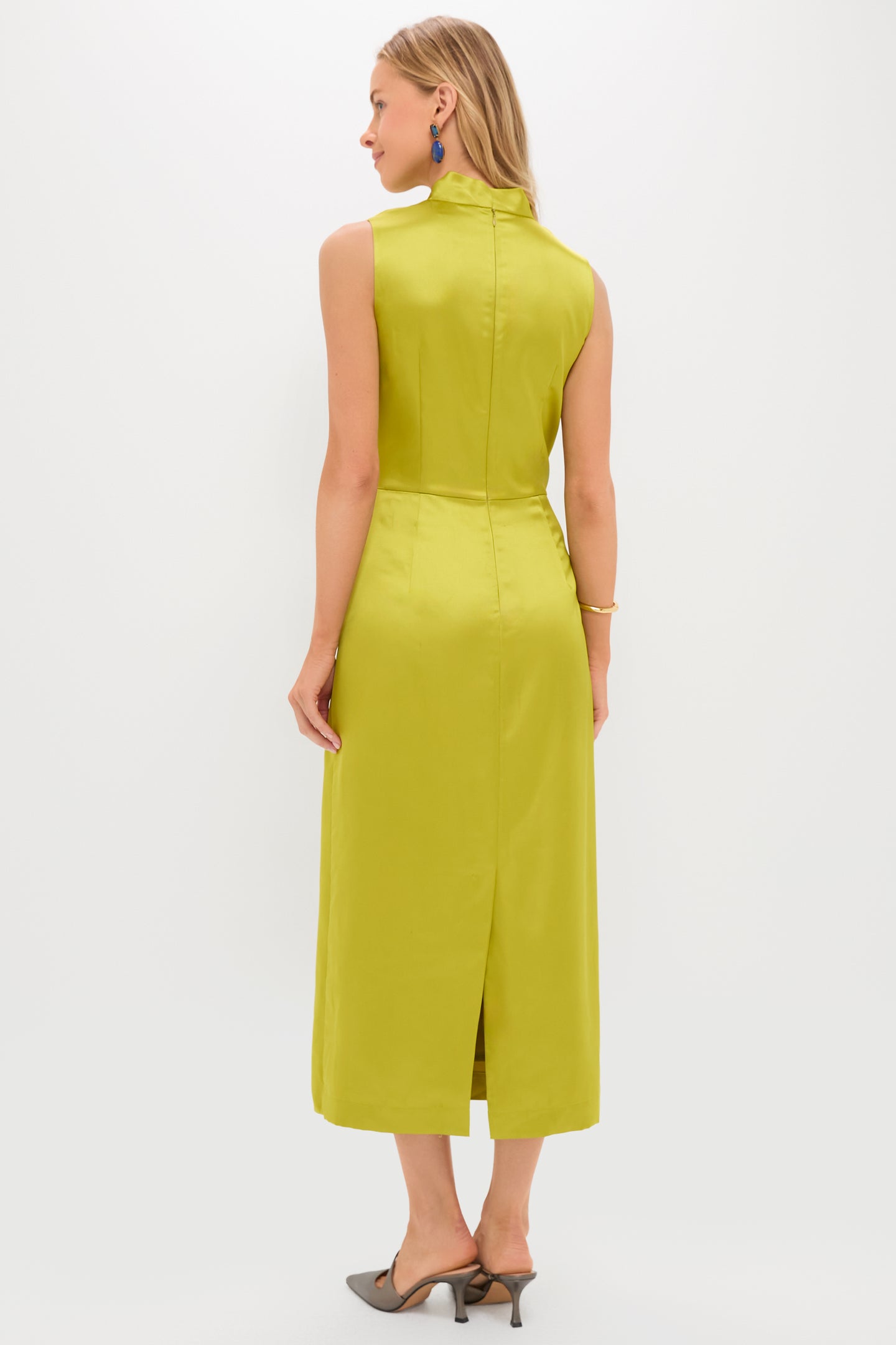 Chartreuse Satin Sinclair Dress