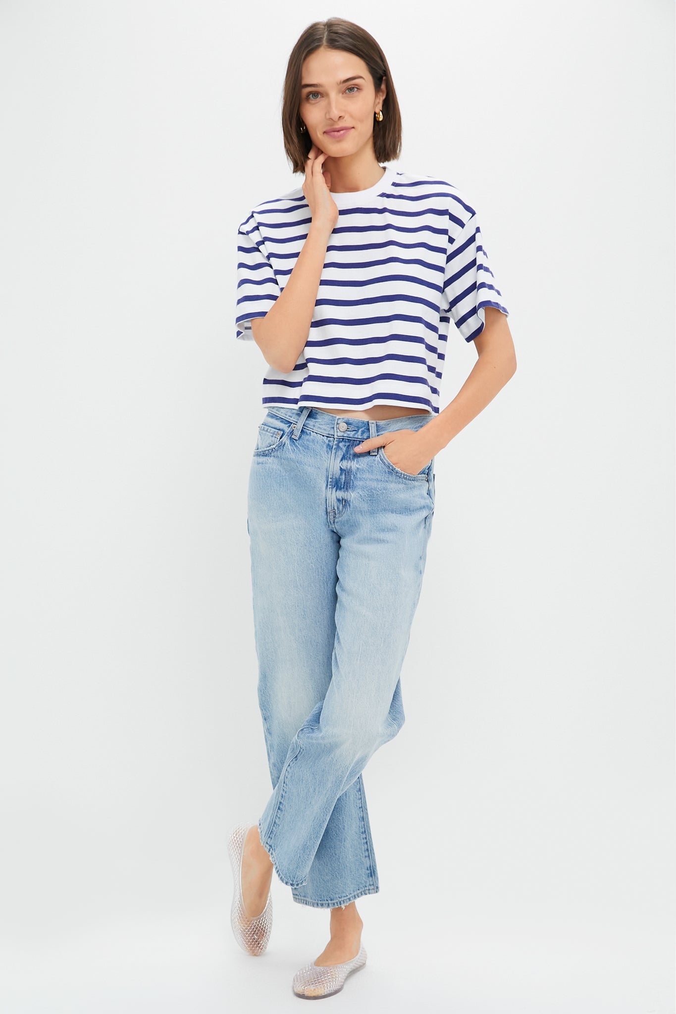 Athens Lexi Mid Rise Bowed Straight