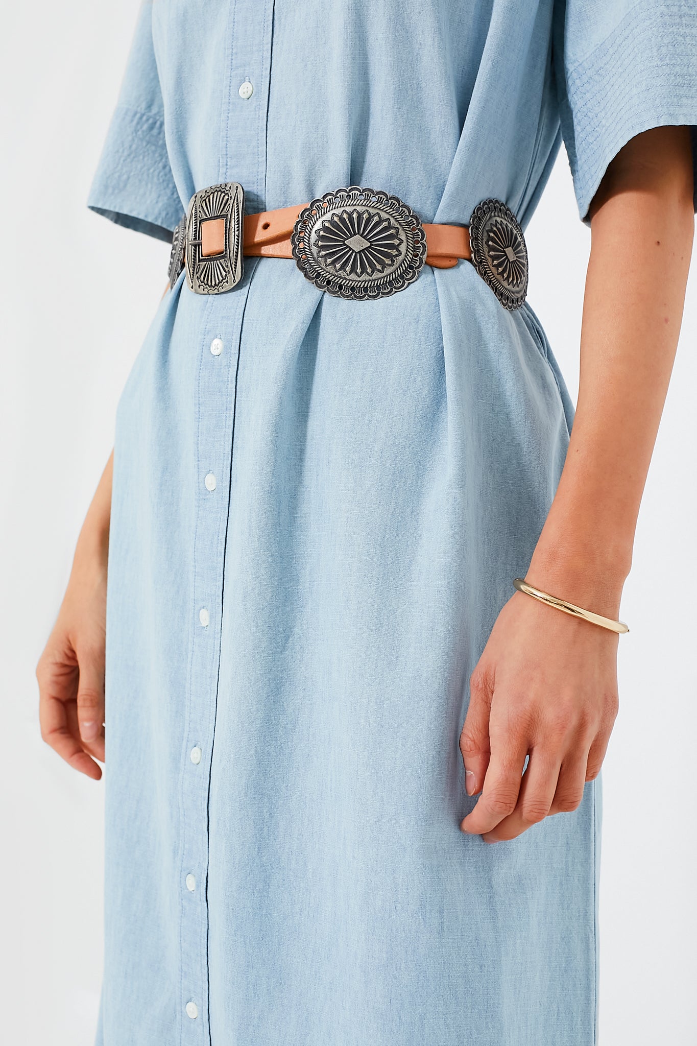Natural Distressed Leather Belt
