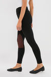 Black Suede Patch Hughes Riding Legging