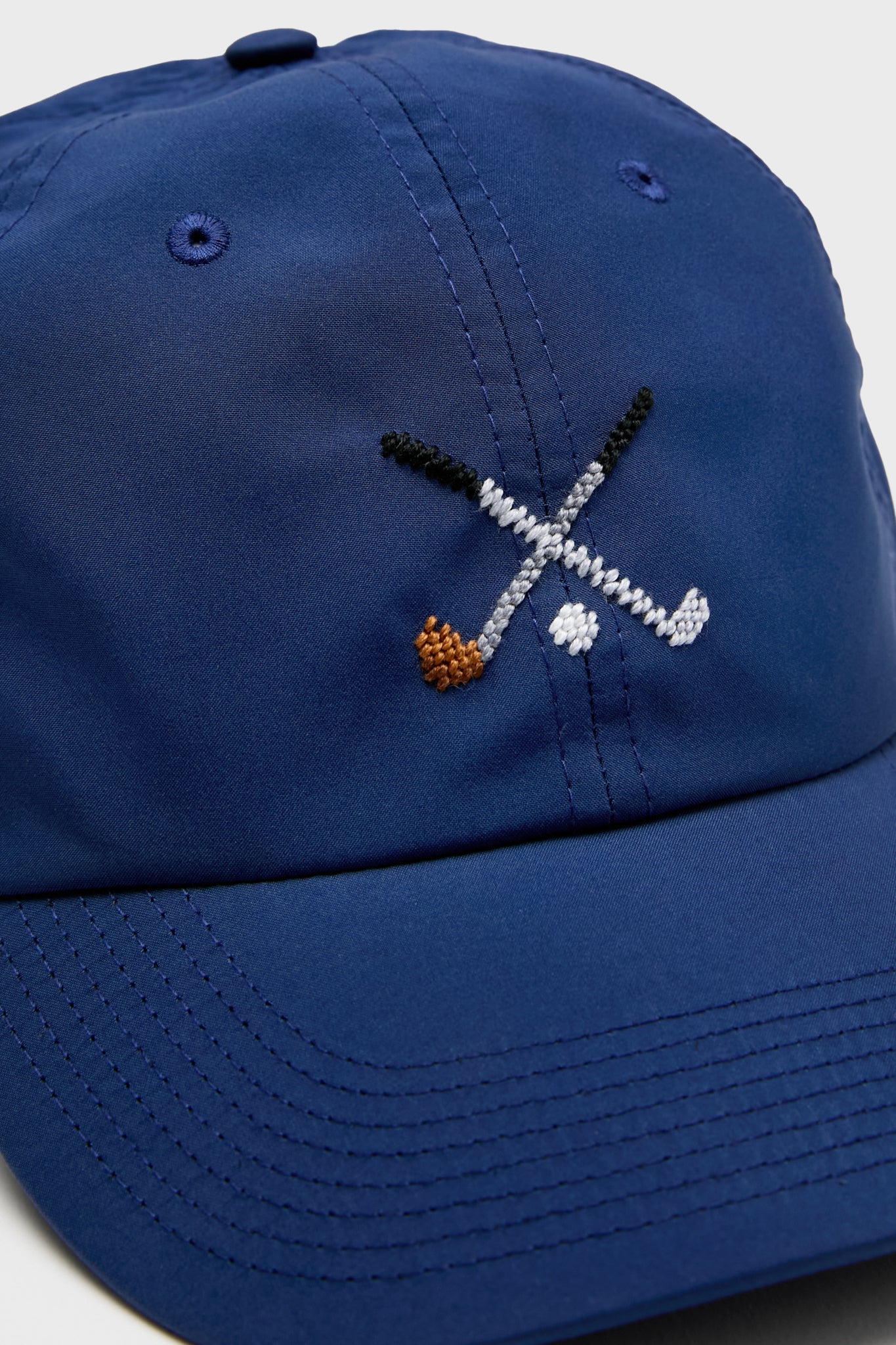 Navy Crossed Clubs Performance Needlepoint Hat