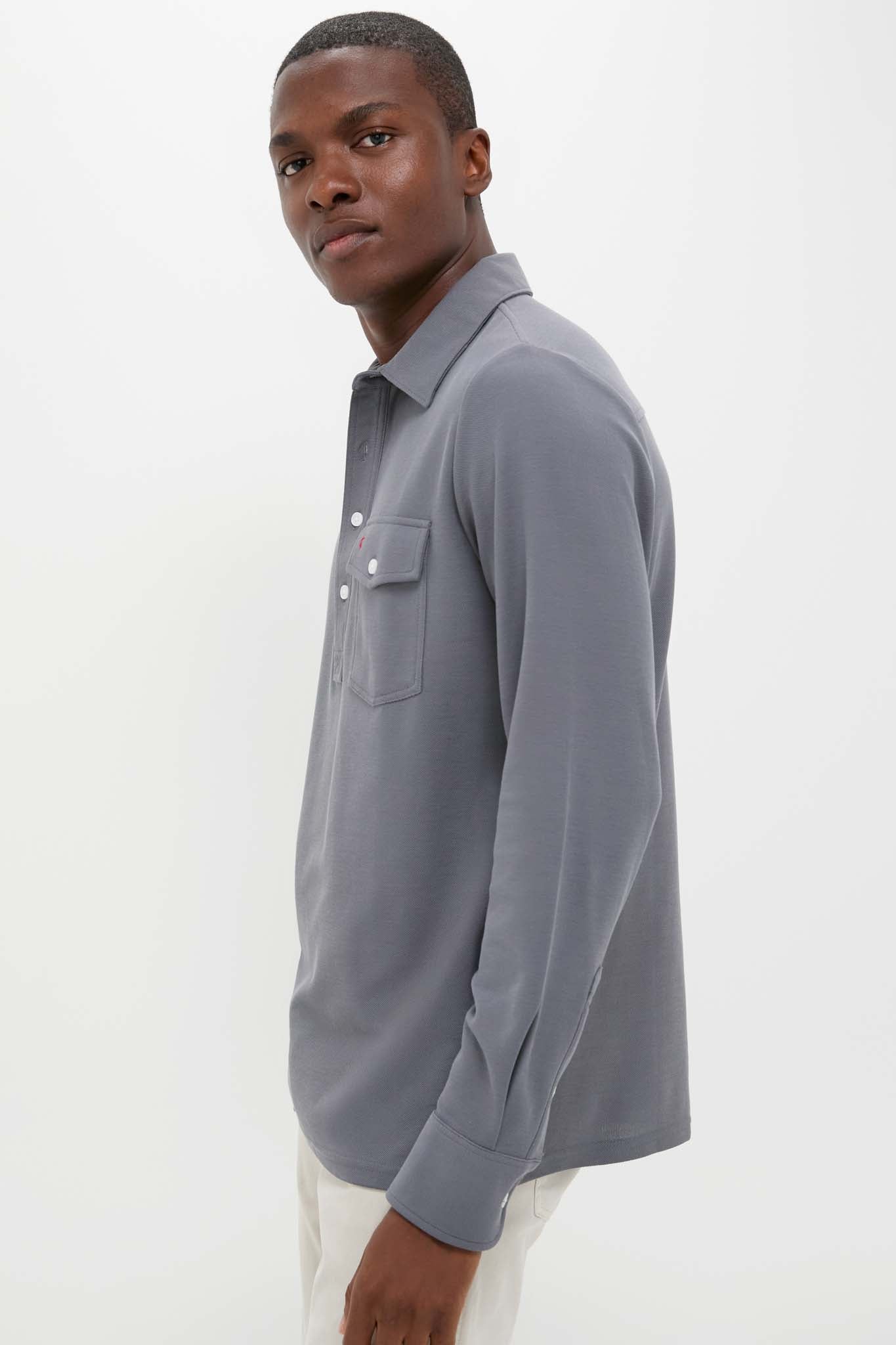 Blue Steel Long Sleeve Players Shirt | Criquet