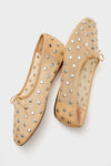 Caramel Mesh With Silver Studs Landon Flats