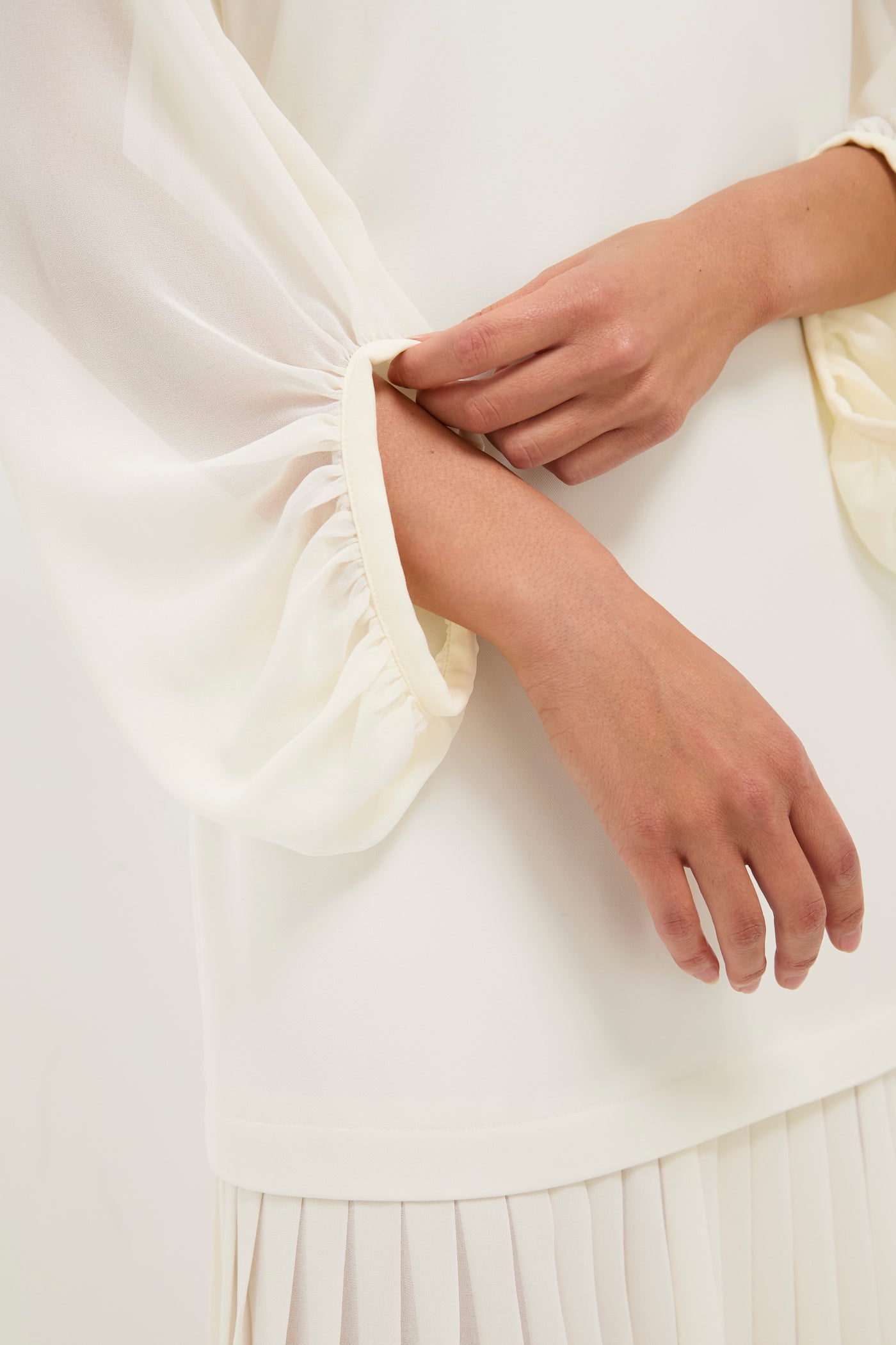 Ivory Chiffon Pleated Lorraine Dress Tuckernuck Ivory / 6 Ivory Chiffon Pleated Lorraine Dress Tuckernuck Ivory / 6