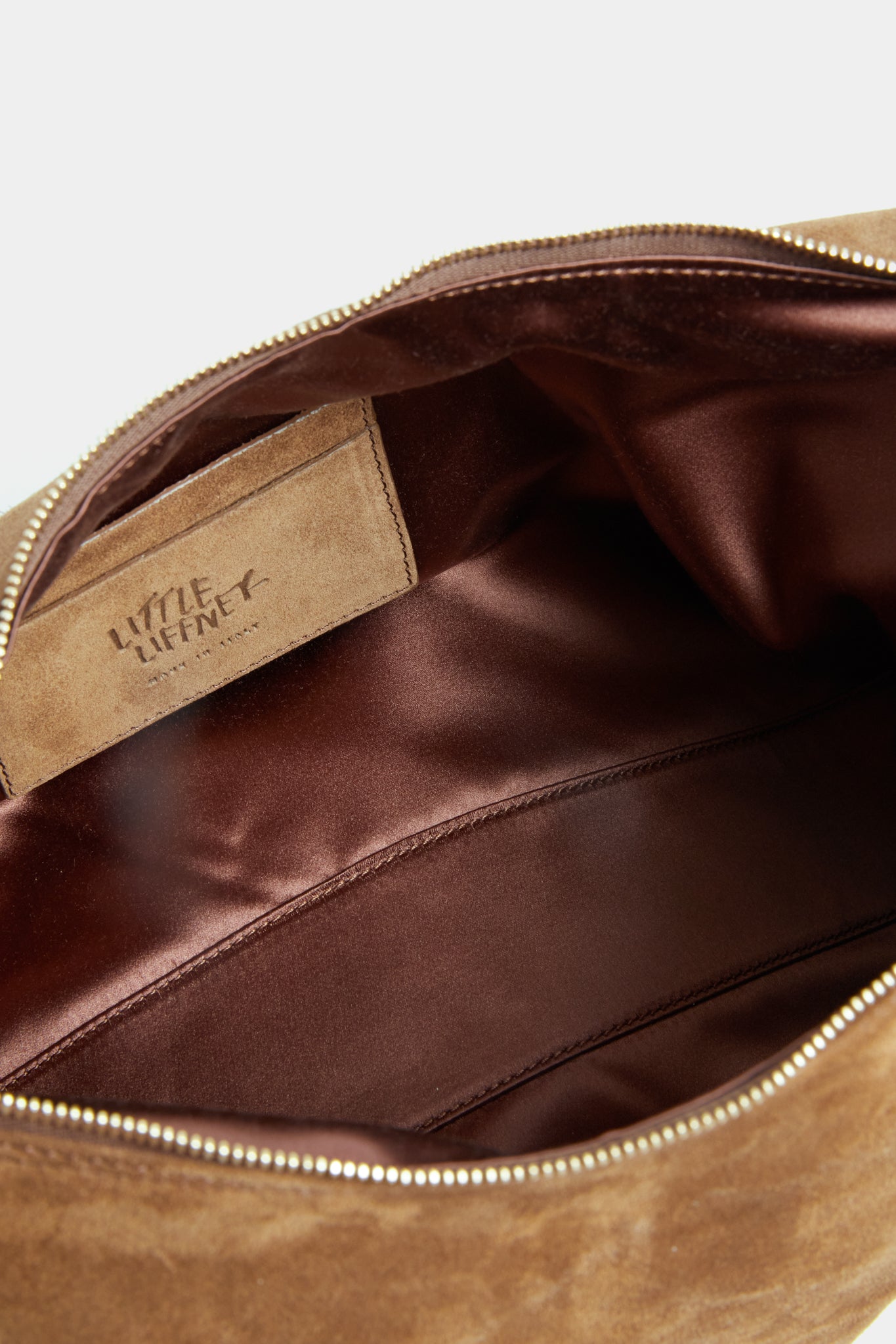 Brown Suede Pillow Shoulder Bag