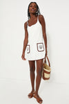 Blanc Shell Embroidered Mini Terrycloth Dress Coverup