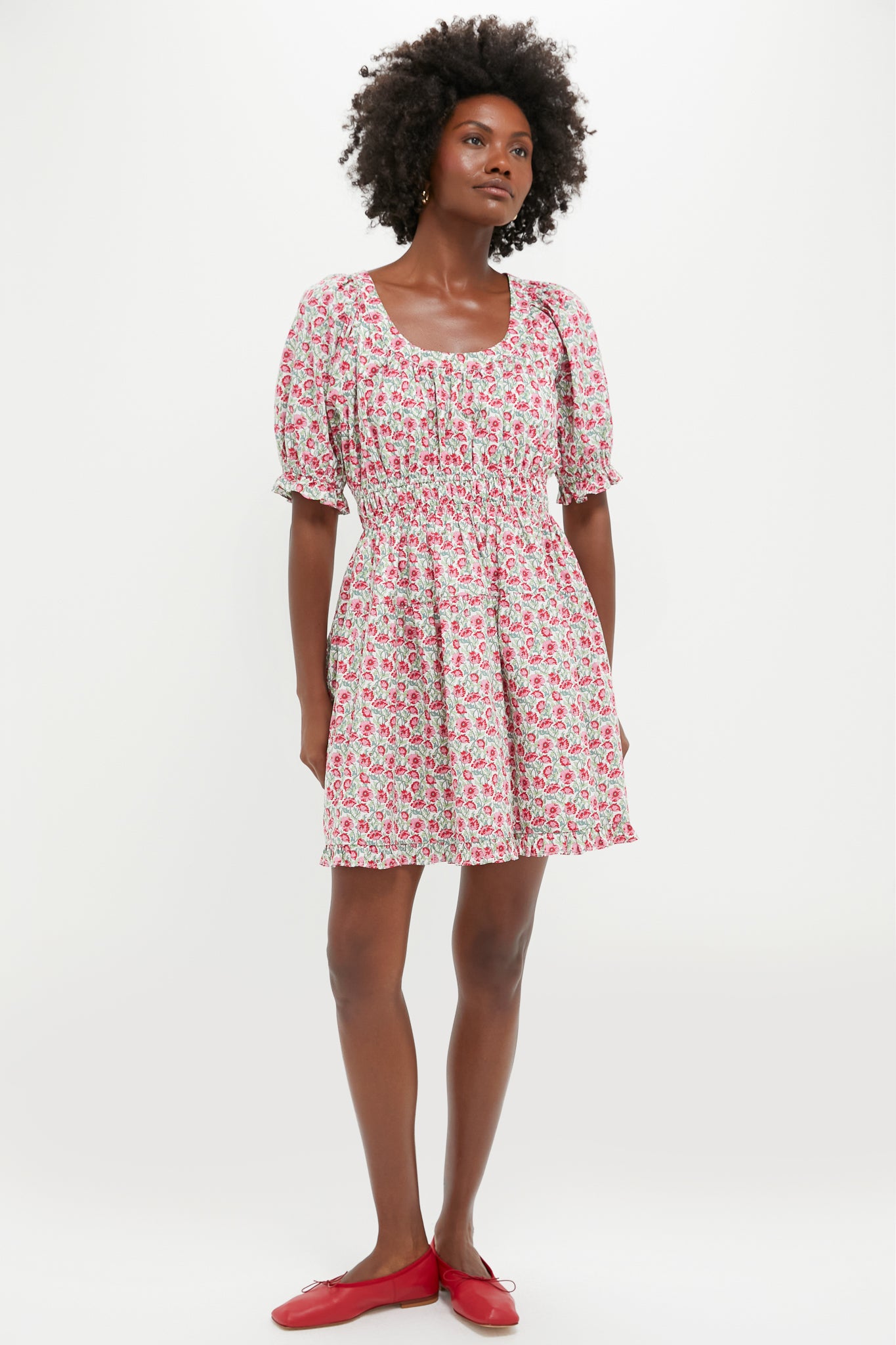 Red Dahlia Floral Dorothy Mini Dress