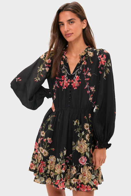 Multi Jolie Print Long Sleeve Mini Dress