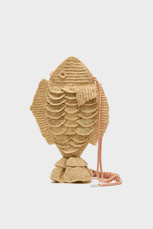 Natural Horizon Raffia Fish Crossbody