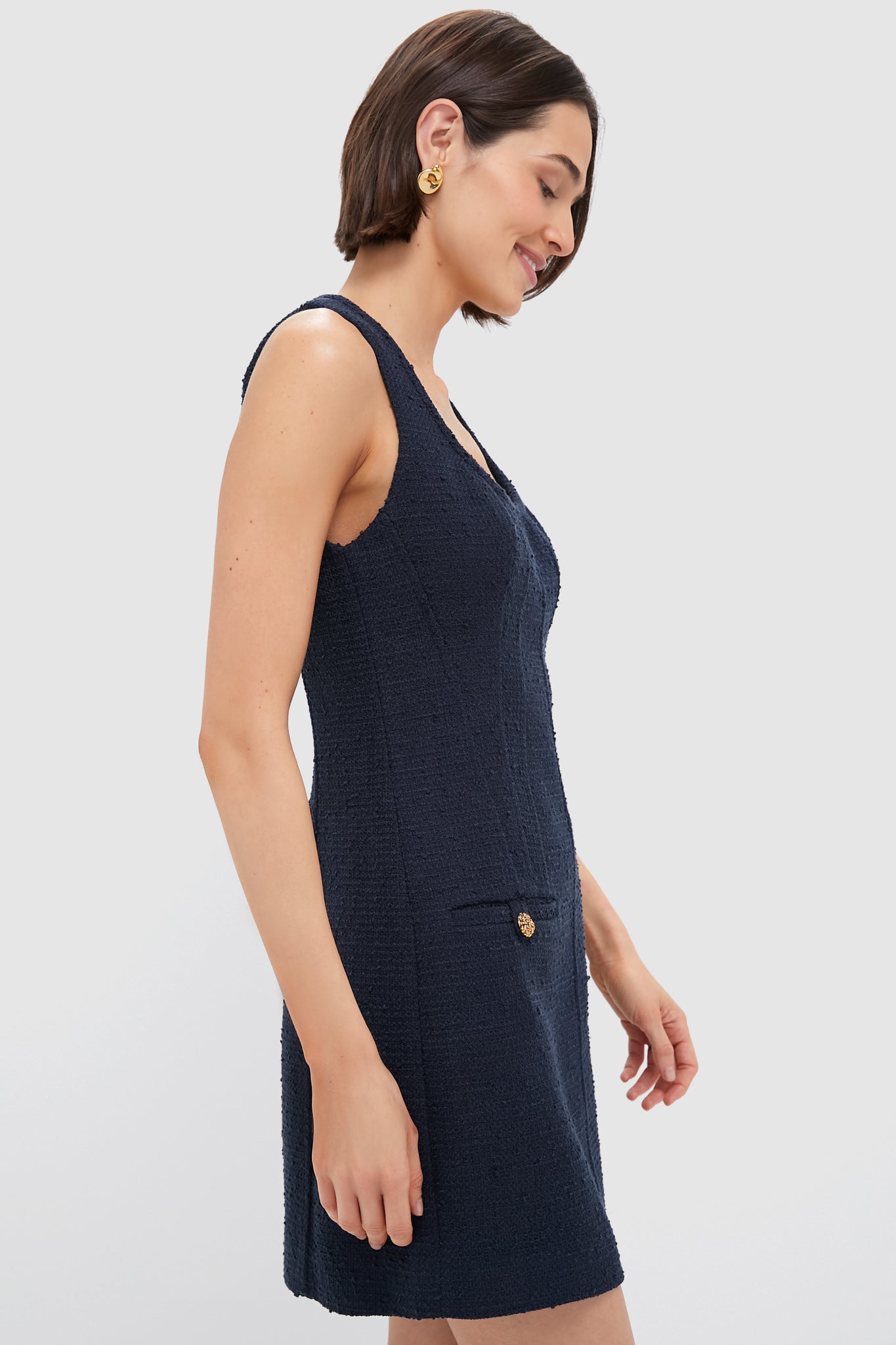 Navy Tweed Britton Dress