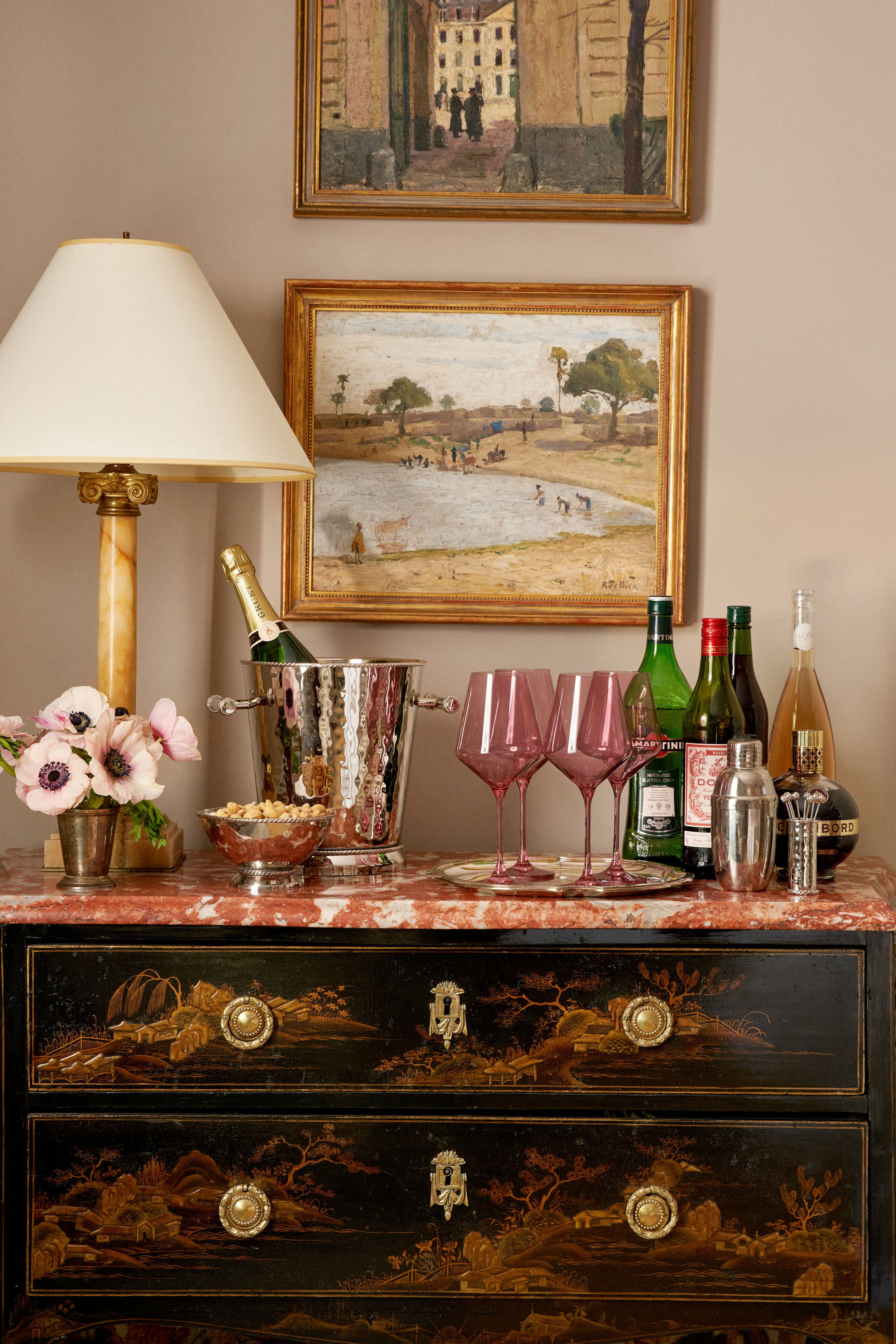 Rose Stemmed Wine Glasses (Set of 6) | Estelle Colored Glass