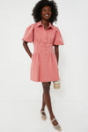 Nantucket Red Stretch Twill Mini Delaney Dress