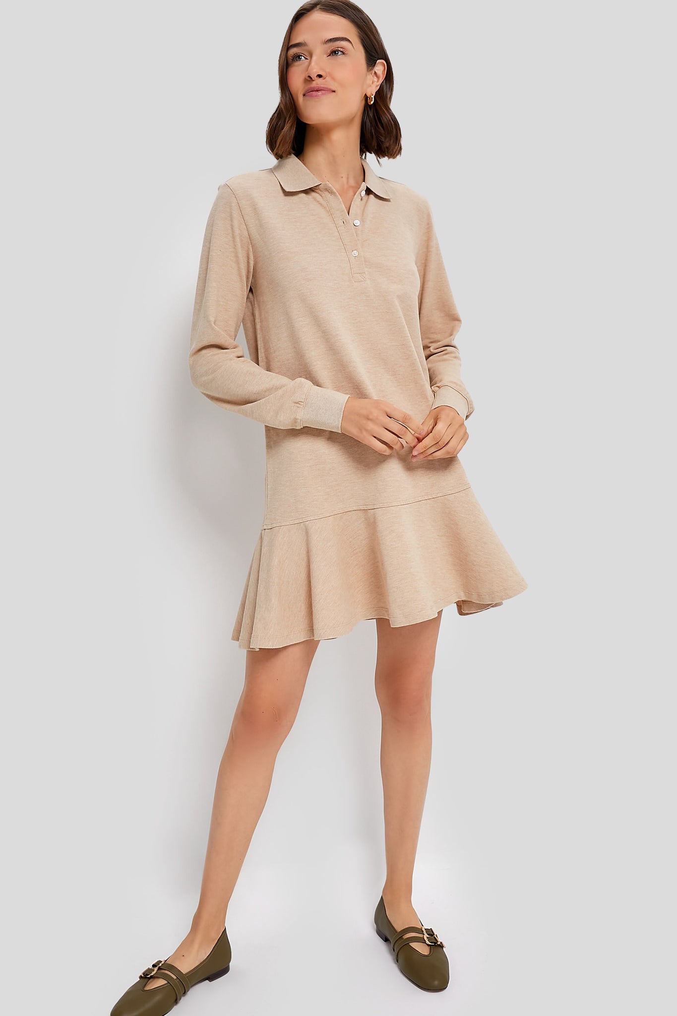 Sandstone Long Sleeve Pique May Polo Dress | Tuckernuck