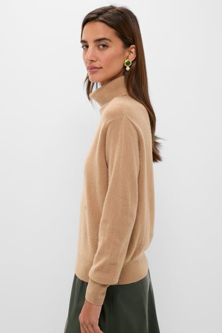 Camel Cashmere Turtleneck Sweater - Main Image