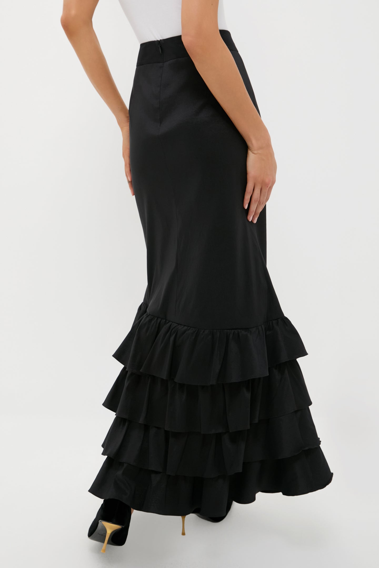 Black Taffeta Carolyn Skirt