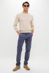 Blue Haze Superior Soft Corduroy Flat Front Trouser