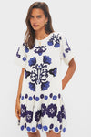 Blue Catrine Applique T-Shirt Dress