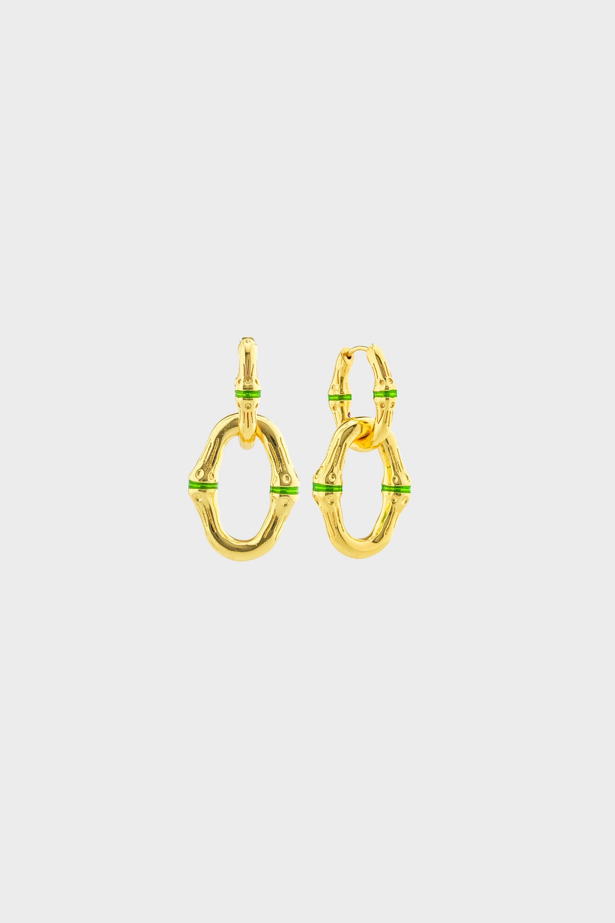 Enamel Bangkok Bamboo Link Earrings