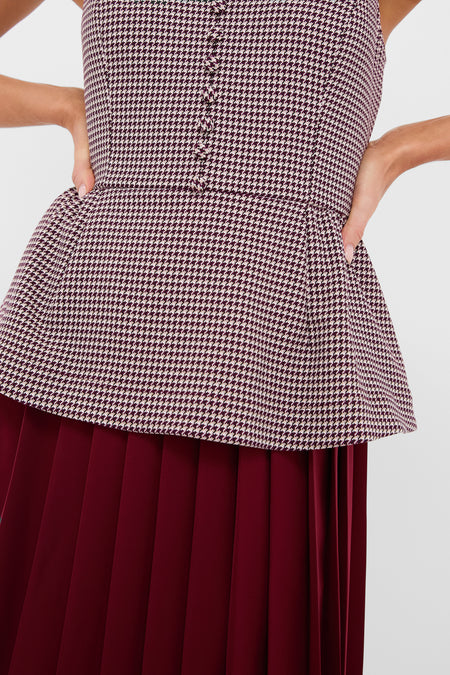 Berry Long Peplum Dress