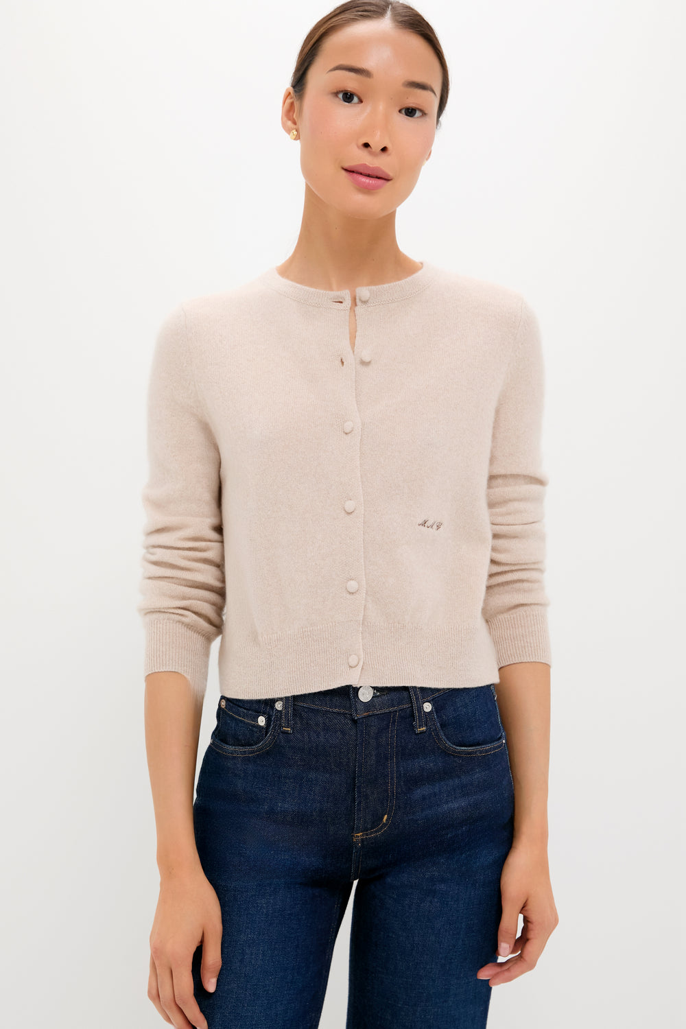 Sandstone Cashmere Riley Cardigan