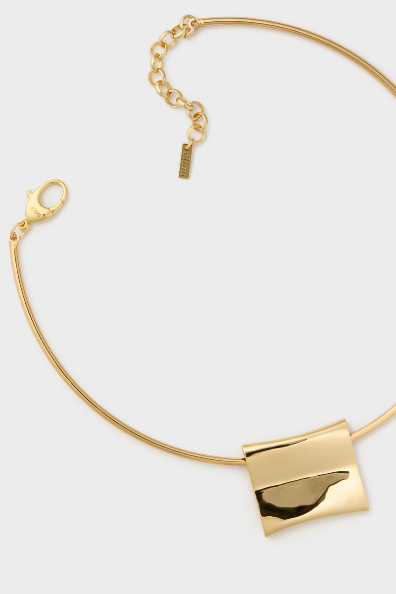 Gold Plated Carre Necklace