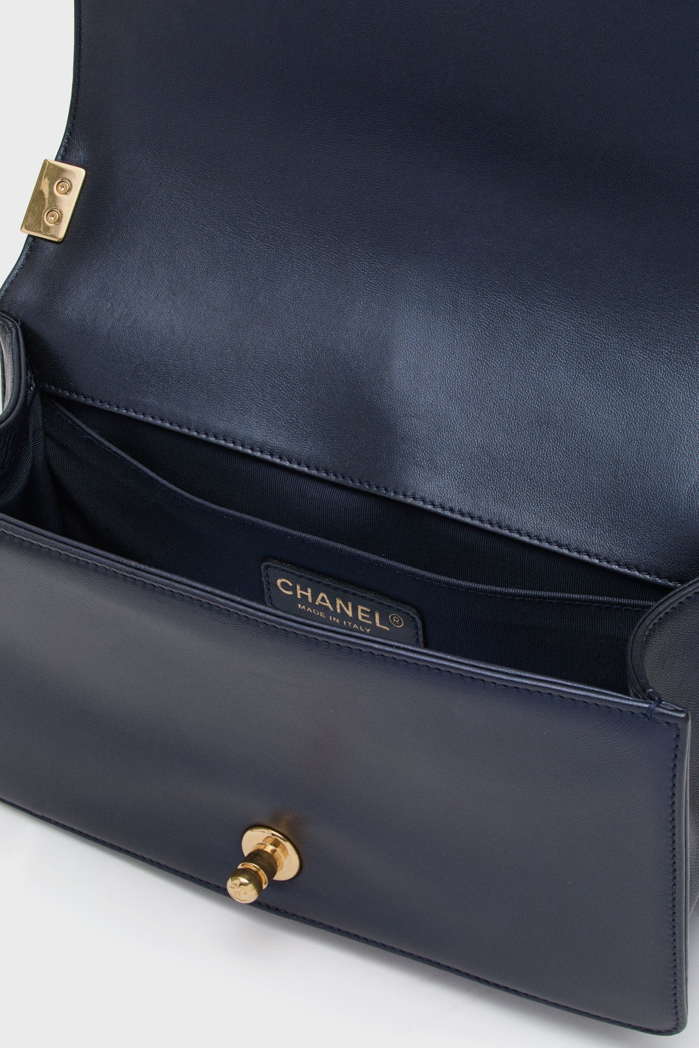 Chanel Boy Embossed Bicolor Shoulder Bag