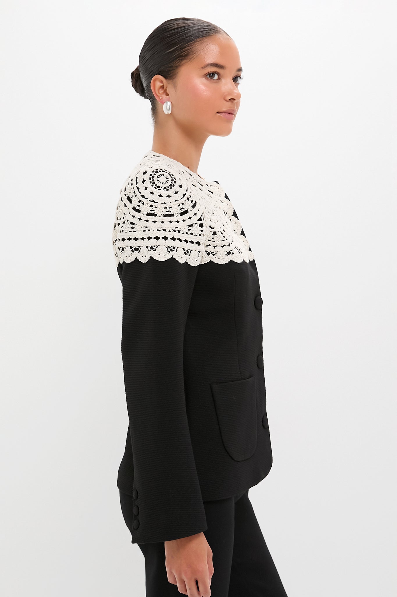 Black Nara Crochet Jacket