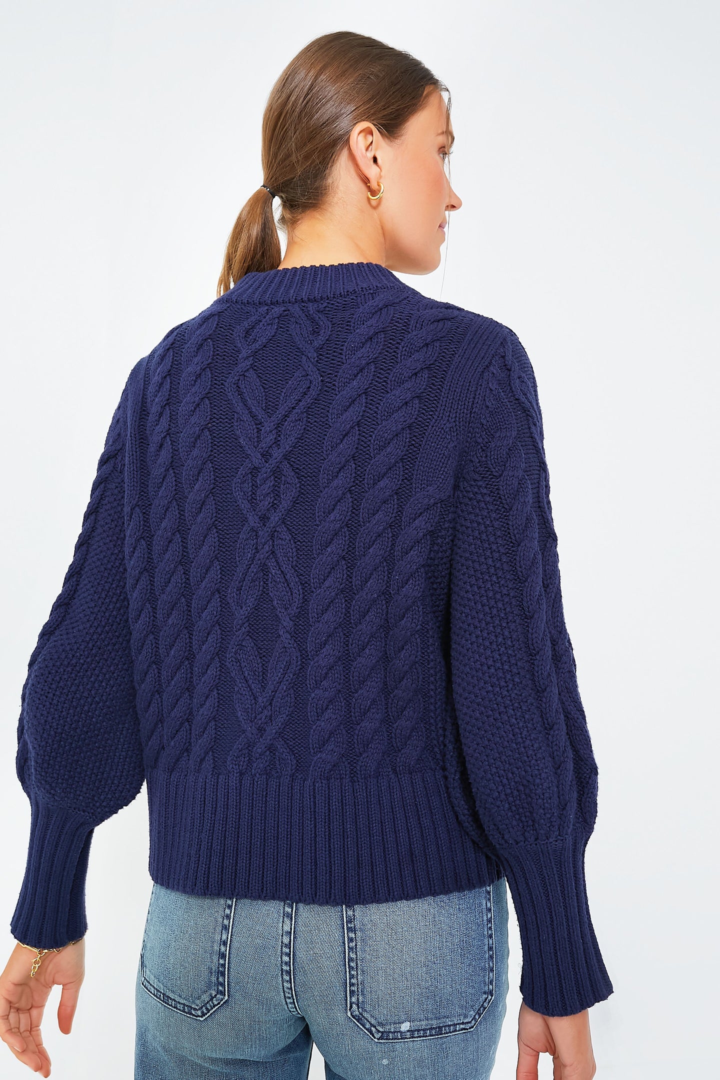 Navy Cotton Colette Cardigan