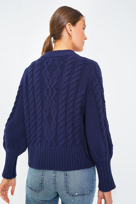 Navy Cotton Colette Cardigan