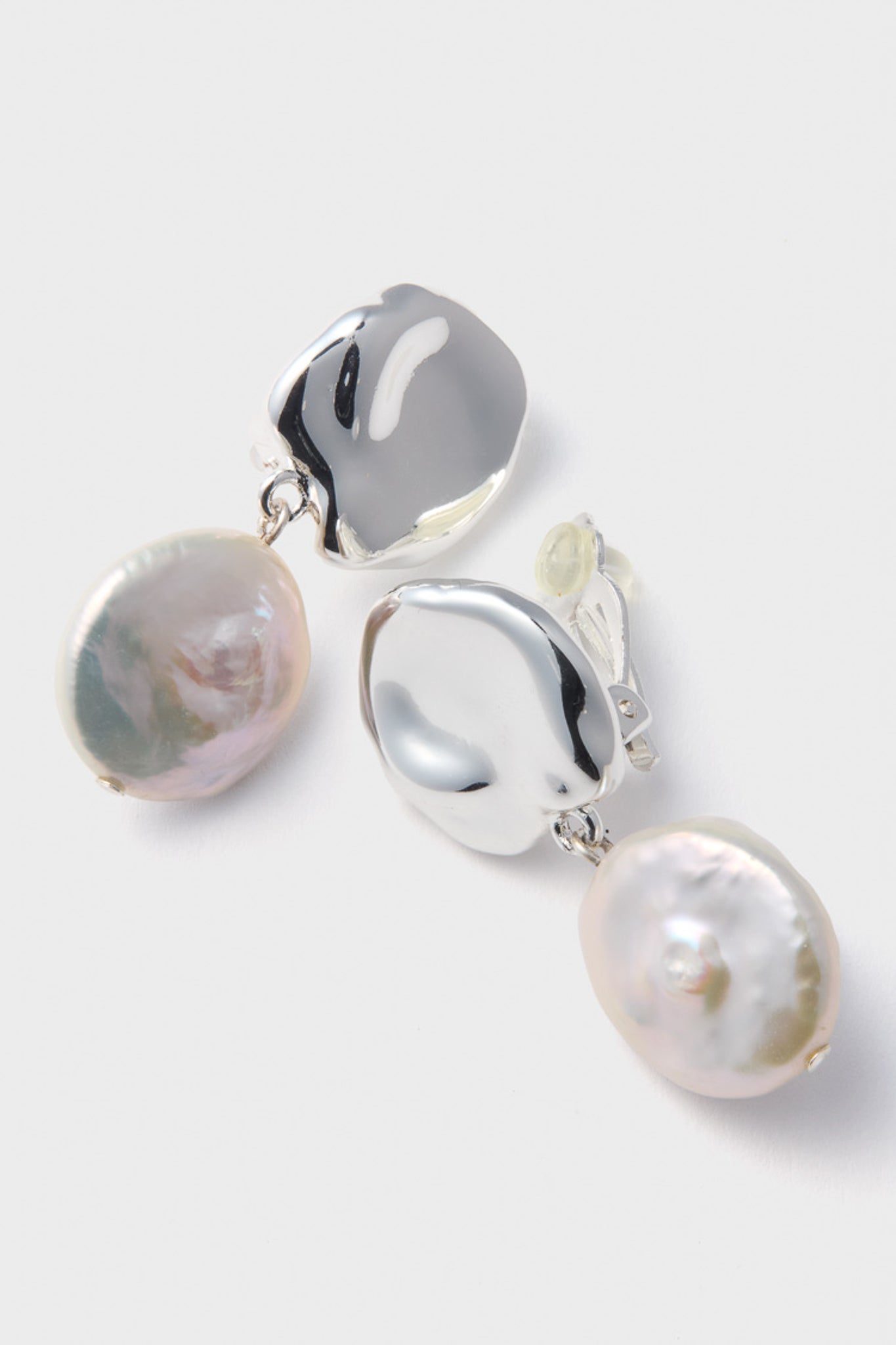Silver Coin Reflection Earrings