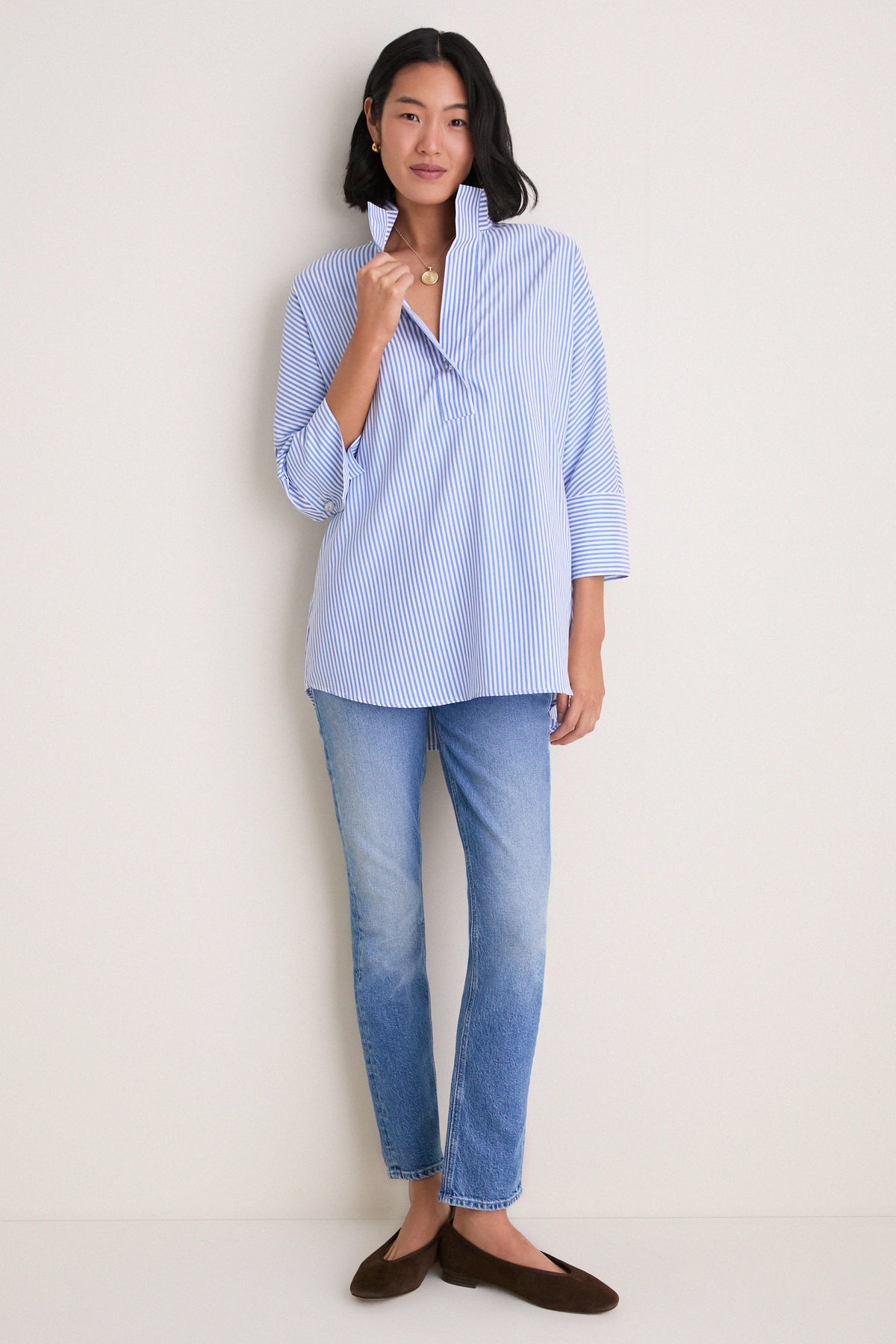 Blue Stripe Willow Blouse