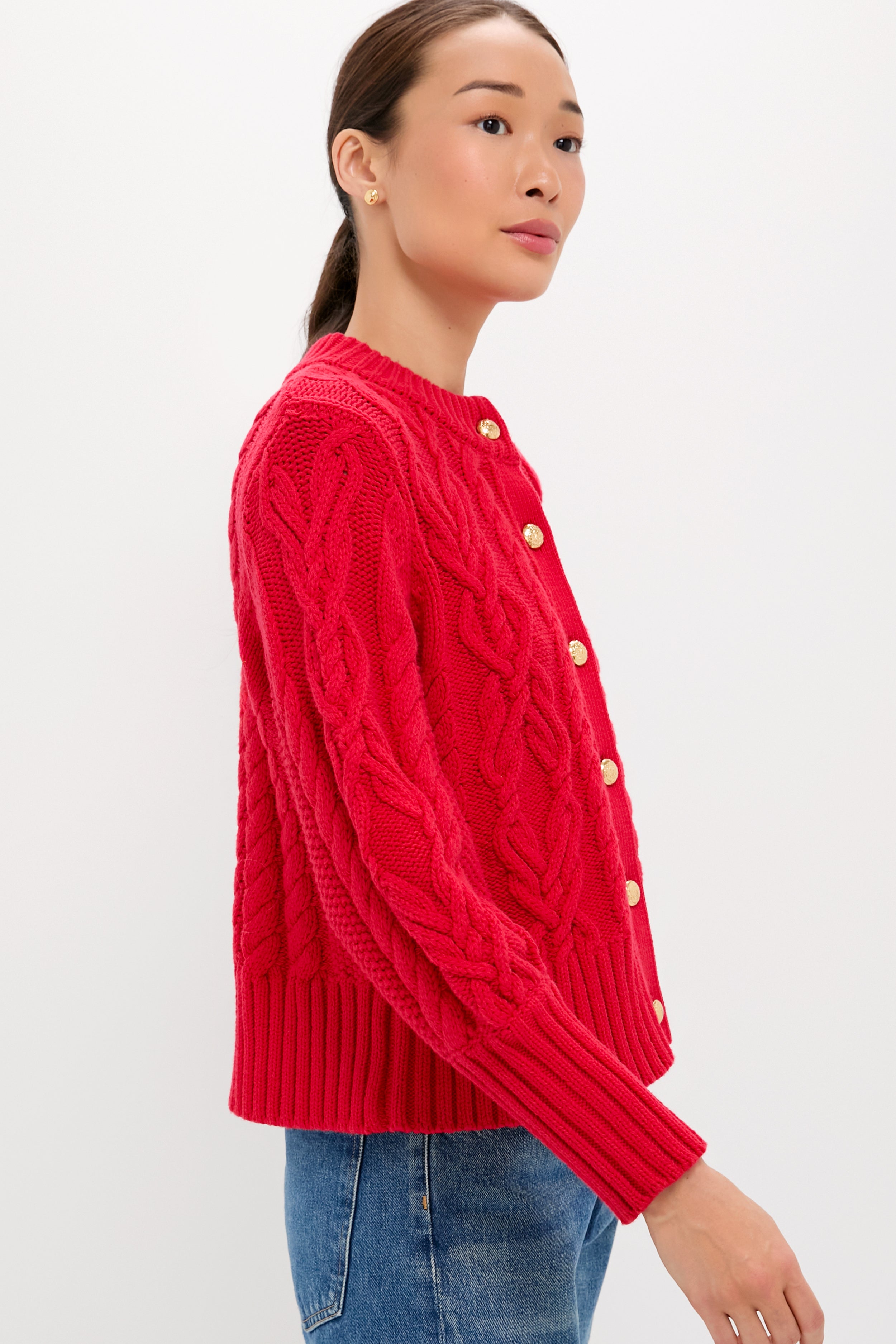 Red Cotton Colette Cardigan | Tuckernuck