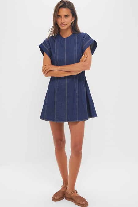 Dark Denim Blue Focul Dress