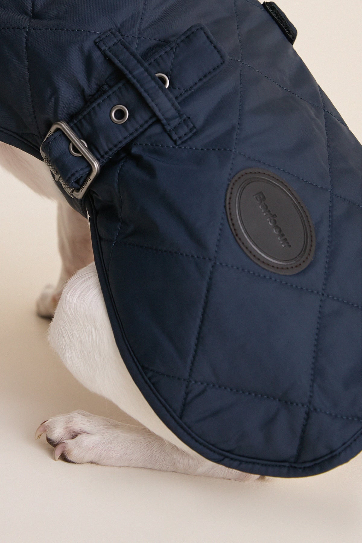 Navy Quilted Dog Coat