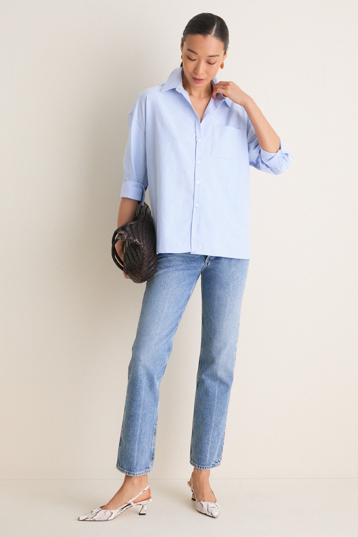 Blue Oxford Adair Boyfriend Shirt