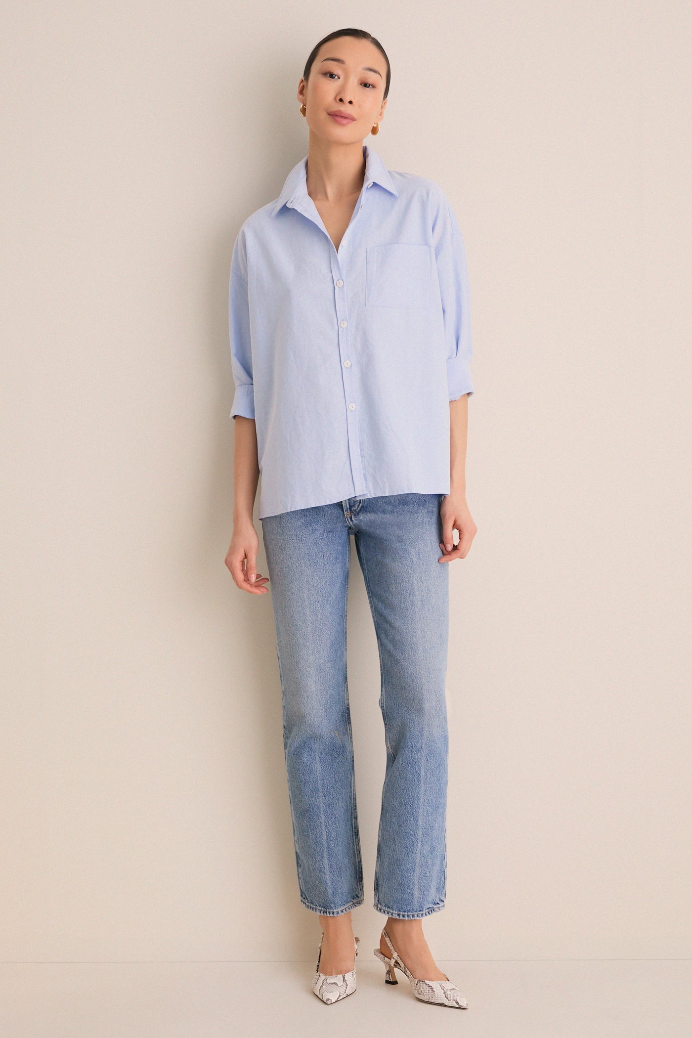 Blue Oxford Adair Boyfriend Shirt