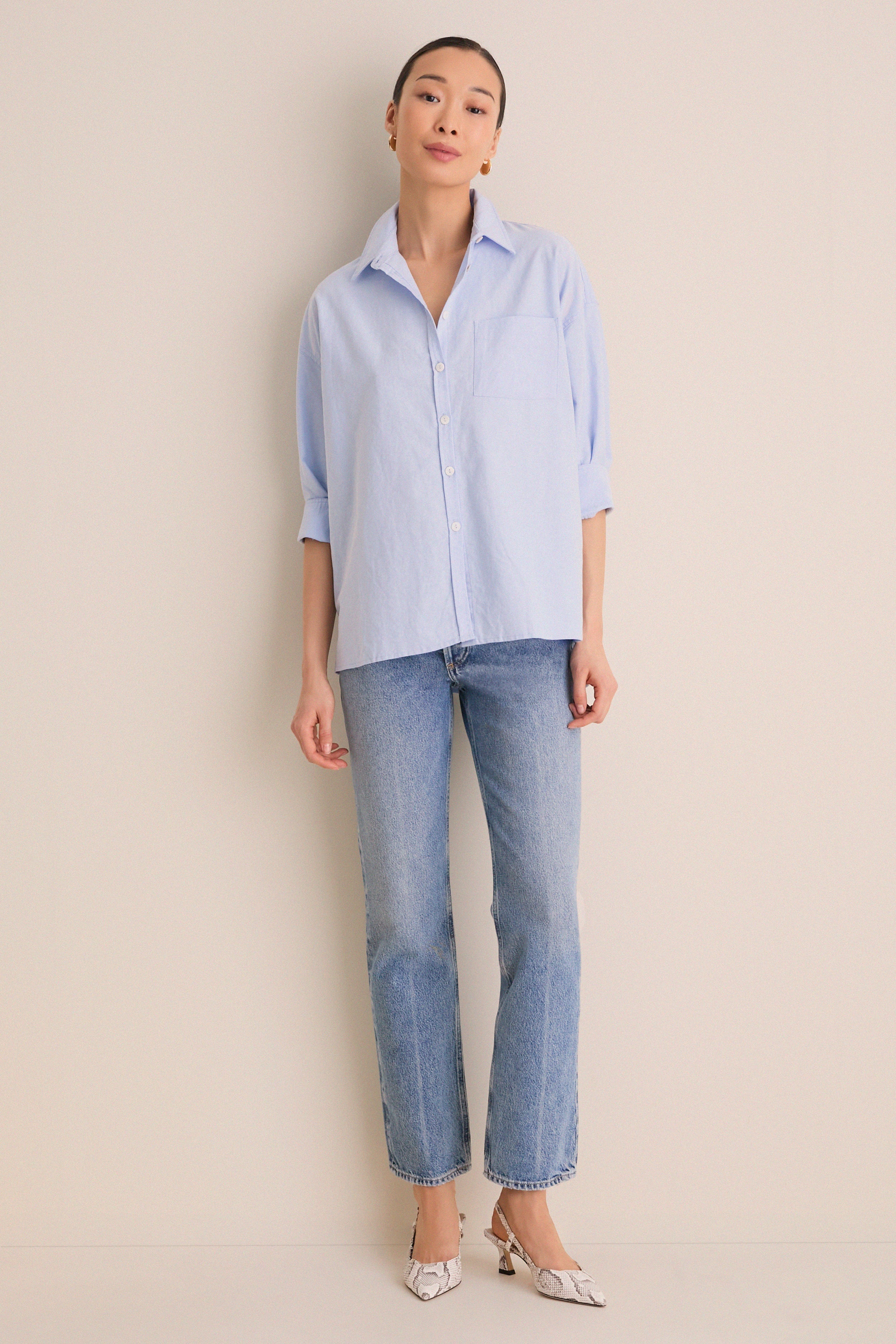 Blue Oxford Adair Boyfriend Shirt