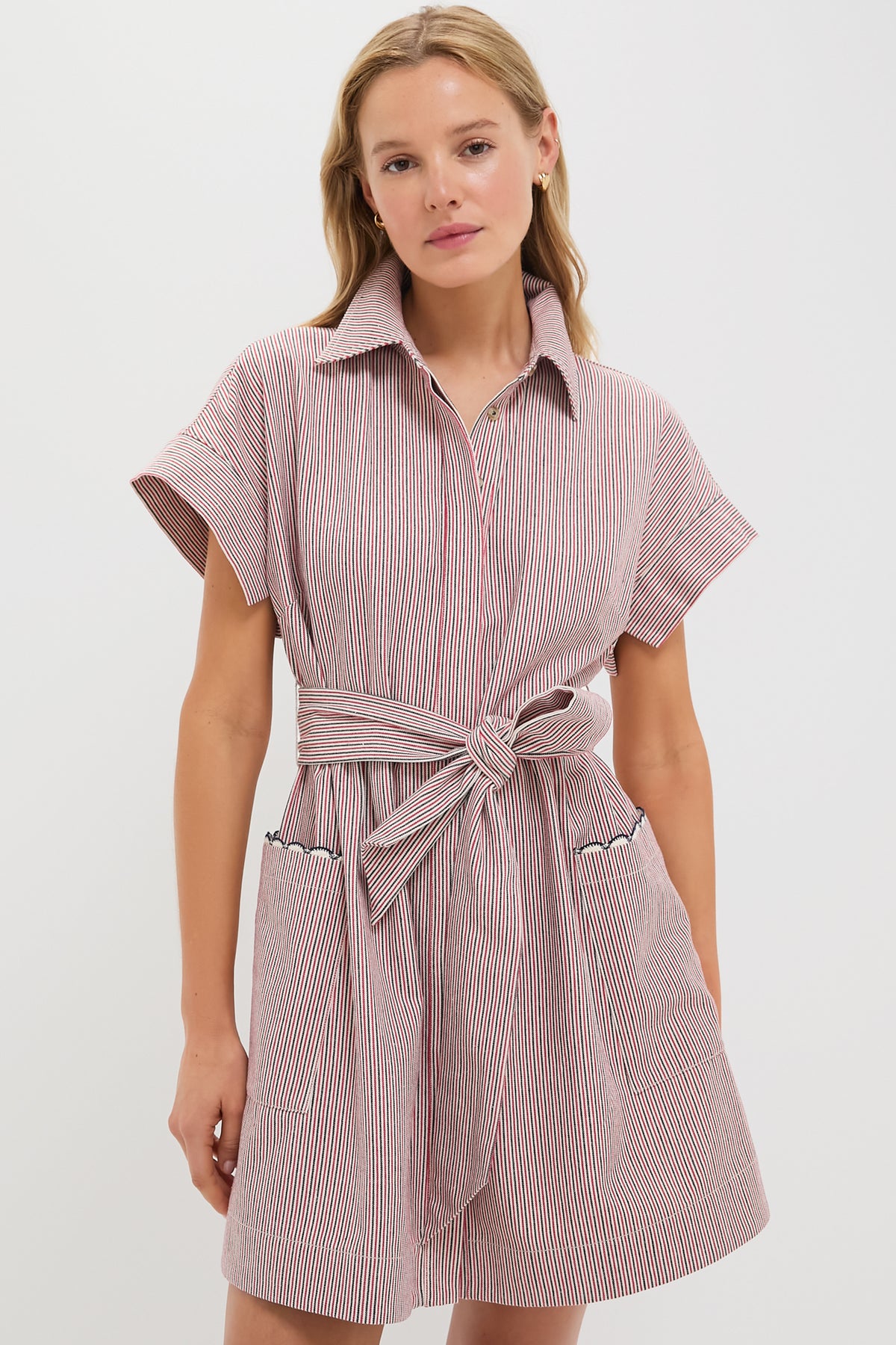 Red and Blue Stripe Mini Ceci Dress