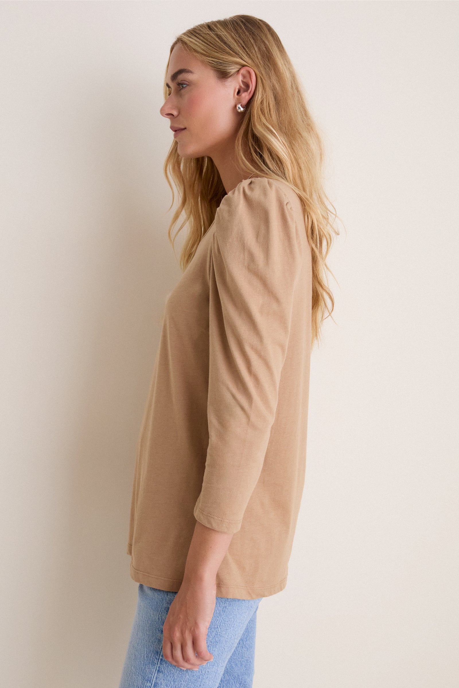 Tan Vesty Long Sleeve Crewneck