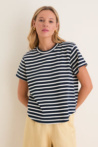Blue Striped Presley Boyfriend Tee