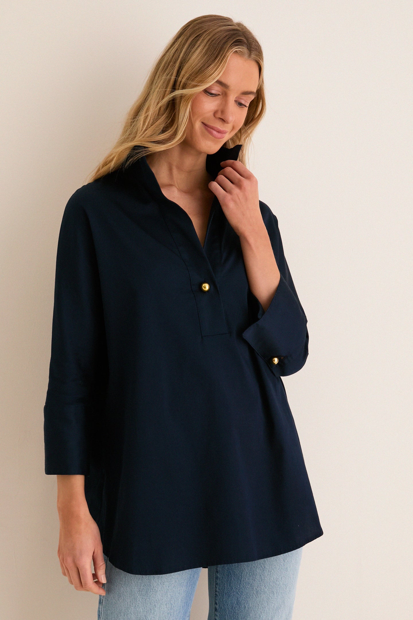 Navy Willow Blouse